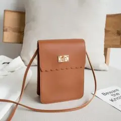 ボディバッグ 斜めがけ 携帯 スマホ キャメル ショルダーバッグ bag006h