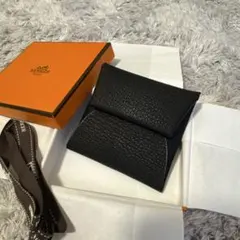 新品級】HERMES エルメス バスティア エプソン 黒 コインケース □K刻 