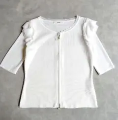 【美品】Rene ルネ ショルダーレース リブニット トップスのサムネイル