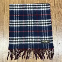 CASHMERE カシミア チェック柄 マフラー フリンジ付