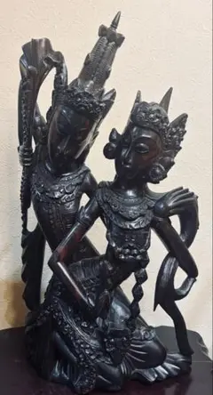 インドネシア・バリ島　木彫り　彫刻　男女 インドネシア・バリ島 木彫り 彫刻 男女 - メルカリ