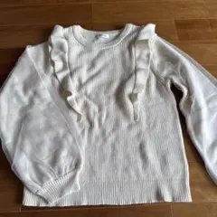 INGNI フリル付きアイボリー長袖ニット