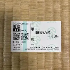 【現地購入】第89回日本ダービー記念馬券イクイノックス ◎イクイノックス 2022 第89回 日本ダービー 現地馬券 東京優駿 - メルカリ