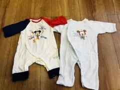 ミッキー ロンパース カバーオール 2枚セット ベビー服 70cm ディズニー