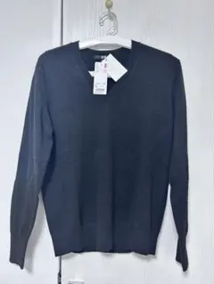 UNIQLO レディース　カシミヤVネックセーター ブラック　XＬ