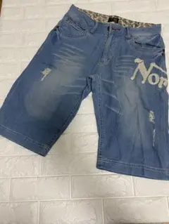 値下げ　Norton メンズデニムショートパンツ ライトブルー　春夏のサムネイル