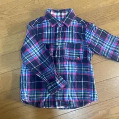 ダブルBリバーシブル　チェック柄 長袖シャツ 100cm