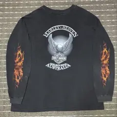 90s ビンテージ harley davidson フレイム ロンT イーグル