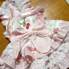 犬用ドレス Pule.Jam Ｆｉｒｓｔ ピンク　甘口ワンピ　犬服　ロリータ