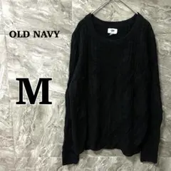 OLD NAVY 【M】ブラック リブ長袖ニット セーター 冬