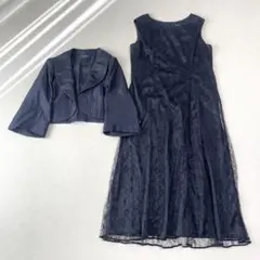 東京ソワール 大きいサイズ 19号 ボレロジャケット×レースロングワンピース