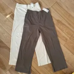 UNIQLO ワイドパンツ L ナチュラル・ベージュ