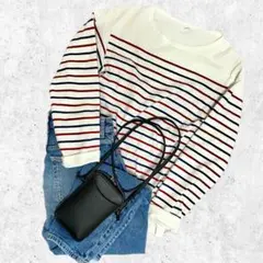 【美品】ユニクロ　ボーダーカットソー　メンズxsサイズ