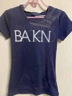 半袖 フード付き Tシャツ ネイビーのサムネイル