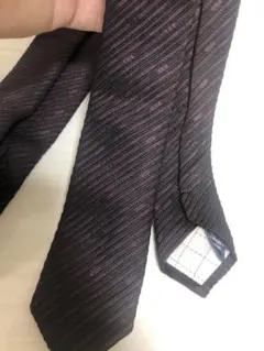 THE SUIT COMPANYダークパープル ストライプ ネクタイ