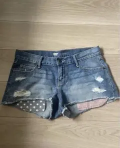 アメリカン　ショートパンツ　ホットパンツ　ダメージデニムのサムネイル