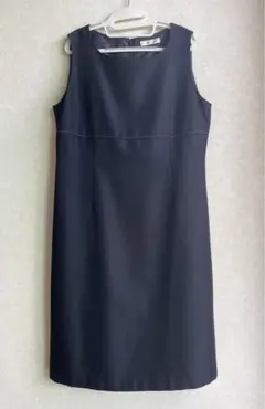 紺　ノースリーブ ひざ丈ワンピース　大きいサイズ　17AR