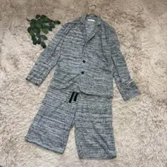 6228❃グロウス❃パイルハーフパンツセットアップ【3L】ボーダー/大きいサイズ