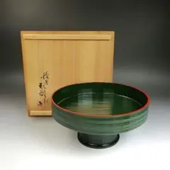 菓子器■塗り師 志悦銘 明治時代頃 越 木製漆器 金彩 高足 時代物 骨董品■ 菓子器□塗り師 志悦銘 明治時代頃 越 木製漆器 金彩 高足 時代物 骨董