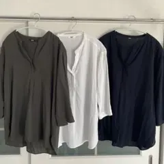 ＊　UNIQLO 七分袖シャツ XLサイズ 3色セット　＊