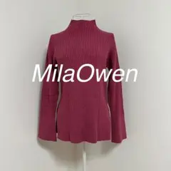 カフスデザインサイドスリットニット/セーター