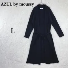 【アズールバイマウジー】長袖 カーディガン オープンフロント L ブラック