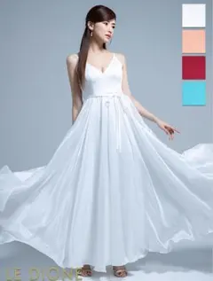 ホワイト シフォン ロングドレス