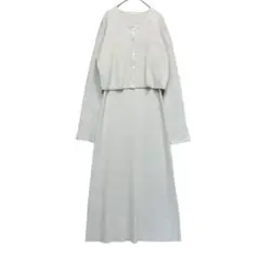 未使用　GU ジーユー　ニットセットアップ　キャミワンピース　アイボリー【M】