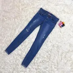 INTERFLOW【26】ダメージジーンズ　ジーパン　デニム　ライトブルー　韓国