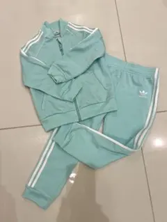 adidas アディダス ジャージ セットアップ キッズ 100 水色