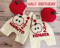 オーダーページ♡ハーフバースデー衣装♡サロペット♡りんごハーフ♡70.80