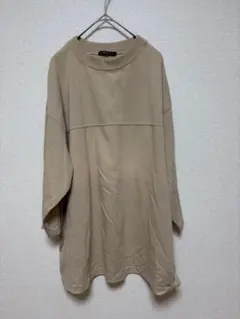 イング 五分袖Tシャツ カットソー ベージュ シンプル 無地 M