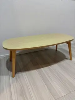 ニトリ 折りたたみテーブル ラポール だ円 90cm ローテーブル ナチュラルのサムネイル