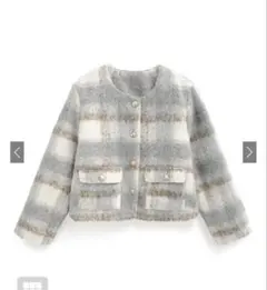 GRL チェック柄シャギージャケット