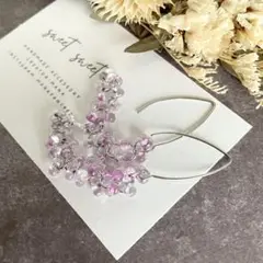 さくら＊*チェコビーズの2wayシルバーピアス　サージカルステンレス