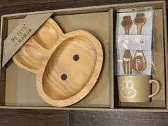 【新品未使用】プチママン ウサギ木製食器ギフト3点セット★クリスマス＆出産祝い