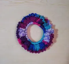 手編みフリルシュシュ（春夏用）①