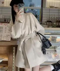 新品！トレンチコートオフホワイト韓国風