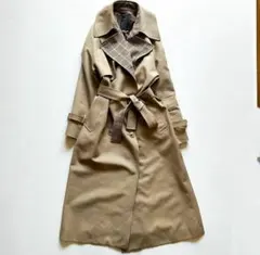 ノーブル　ヴィンテージ　オーバートレンチ　トレンチコート　チェック　ベージュ