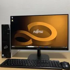 富士通 Win11 快速i3 8G SSD 23.8'モニター 快適デスクトップ