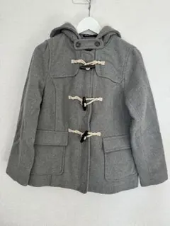 AS KNOW ASグレー ダッフルコート フード付き　フリーサイズ