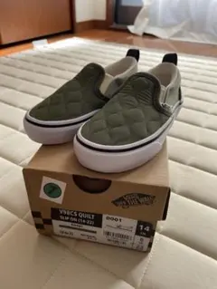 バンズvans V98CS QUILT スリッポン 14cm カーキ
