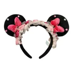 ミニーカチューシャ バラの飾り付き