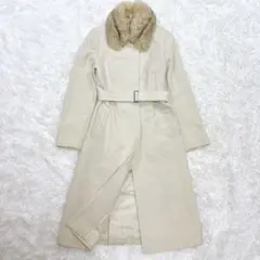 23区✨アンゴラ混✨ステンカラーコート✨フォックス✨比翼✨ウエストマーク3way