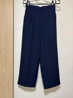 ウタオ タックワイドテーパードパンツ ネイビー Lサイズ
