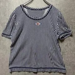 伊太利屋 イタリヤ　ストライプ Tシャツ ラインストーン 王冠 惑星 Y2Kのサムネイル