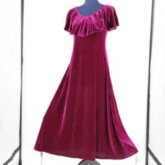 【フラダンス用衣装 ベロア生地】ALOHA GIRL ピンクパープル ドレス