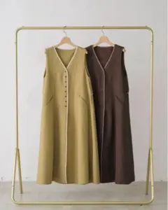 idem piping 2way jumper skirt2wayジレワンピース