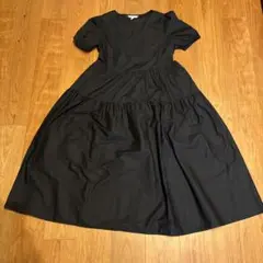 《美品です》H &Mブラック 半袖 シャツワンピース Lサイズ