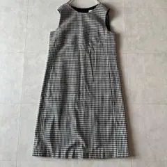 美品 ネミカ リネン混 刺繍 チェック ワンピース 13+ 日本製 ノースリーブ 美品 ネミカ リネン混 刺繍 チェック ワンピース 13+ 日本製